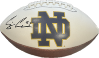 C.J. Carr Autographed Notre Dame White Panel Football