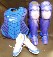 Dillon Dingler Autographed 2025 Game Used Blue/White Catcher's Gear Set