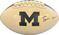 Tommy Carr Autographed University of Michigan White Panel Football