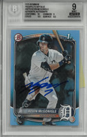 Kevin McGonigle Autographed 2025 Bowman Sky Blue 10 Auto 9 Card /499
