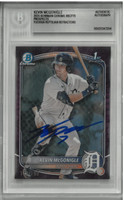 Kevin McGonigle Autographed 2025 Bowman Chrome #BCP79 Prospects Fuchsia Reptilian Refractor /199