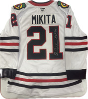Stan Mikita Autographed White Chicago Blackhawks Fanatics Premium Jersey with Hall of Fame Inscription