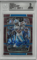 Amon-Ra St. Brown Autographed 2021 Select Prizm Maroon Rookie Card Auto Grade 10 Card Grade 9 125/149