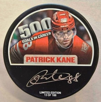 Patrick Kane Detroit Red Wings Autographed Fanatics Authentic 500th NHL Goal Hockey Puck - Limited Edition of 188