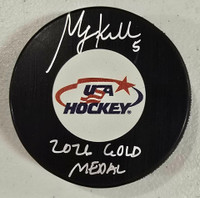 Megan Keller Autographed USA Hockey Logo Puck w/ "2026 Gold Medal"