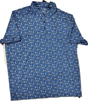 Detroit Lions Antigua Men's Blue Logo Everywhere Polo
