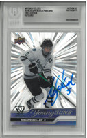 Megan Keller Autographed 2024-25 Upper Deck PWHL #68 First Edition Outburst Young Guns Card