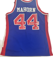 Rick Mahorn Autographed Detroit Pistons Blue Mitchell and Ness Jersey