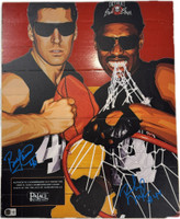 Bill Laimbeer and Rick Mahorn Autographed Palace of Auburn Hills Floorboard