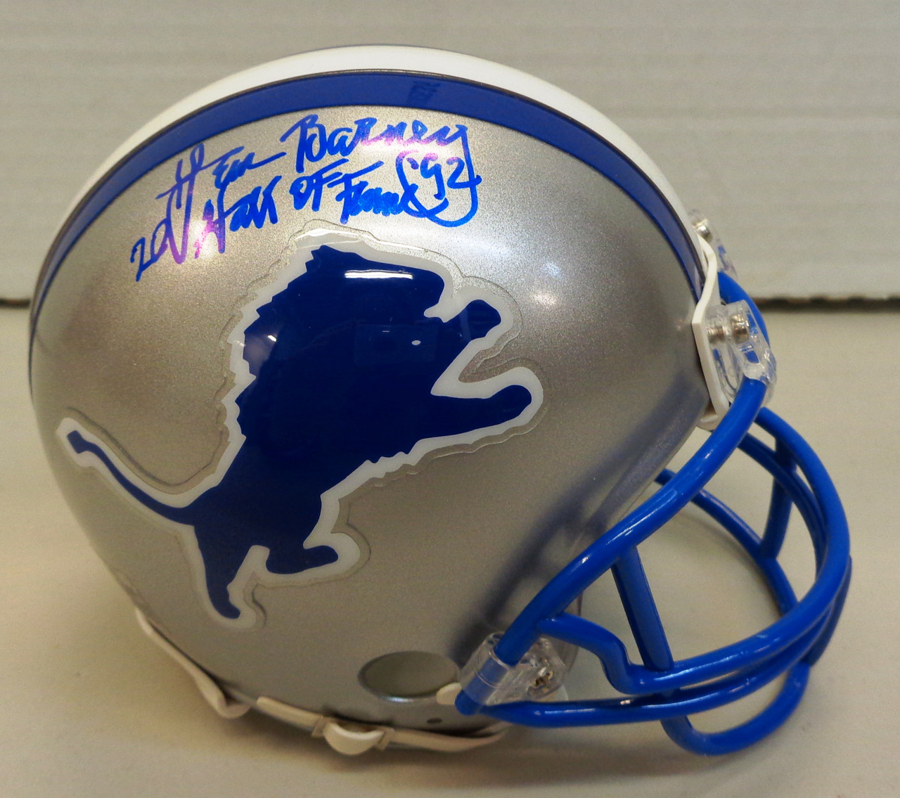 Lem Barney Detroit Lions Autographed Mini Helmet With Hall of Fame & Rookie of the Year Inscriptions 