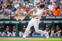 Brett Callahan Autographed Detroit Tigers 8x10 Photo #2 - 1st MLB Hit Batting (Pre-Order)