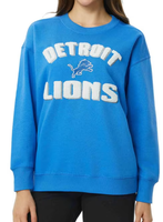 Detroit Lions College Concepts Women's Blue Ascent Crewneck Sweatshirt