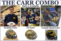 The Carr Combo - Coach Carr, Tommy Carr & CJ Carr Autograph Mini Helmets