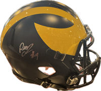 Rod Moore Autographed University of Michigan Full Size Replica Helmet.