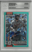 Kevin McGonigle Autographed 2026 Topps Chrome #16 Aqua Blue Refractors 114/199