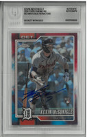 Kevin McGonigle Autographed 2026 Topps Chrome #16 Red White and Blue Refractors Rookie Card