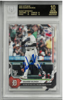 Eduardo Valencia Autographed 2026 Topps Now #495 Call Up Rookie Card Beckett Black Label Auto and Card Grade 10