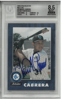 Miguel Cabrera Autographed 2000 Utica Blue Sox Multi-Ad #21 Auto 10 Card 8.5 