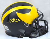 Blake Corum Autographed University of Michigan Mini Helmet Yellow Ink