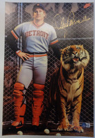 Lance Parrish Autographed 12x18 Photo with Tiger (Pre-Order)