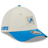  Detroit Lions New Era NFL26 Cream/Blue Training 3930 Men's Flex Fit Hat