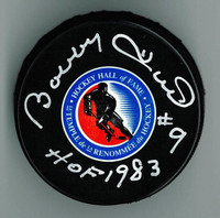 Bobby Hull Autographed HOF Logo Puck w/ "HOF 1983"