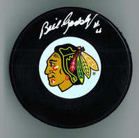 Bill Gadsby Autographed Hockey Puck - Rangers or Blackhawks