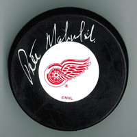 Pete Mahovlich Autographed Detroit Red Wings Puck