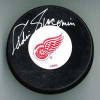 Eddie Giacomin Autographed Detroit Red Wings Puck