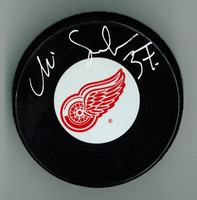 Mikael Samuelsson Autographed Detroit Red Wings Hockey Puck