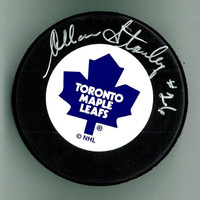 Allan Stanley Autographed Toronto Maple Leafs Hockey Puck