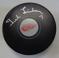 Ted Lindsay Autographed Detroit Red Wings Hockey Puck