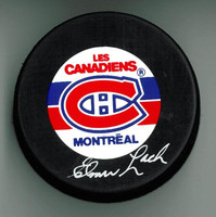 Elmer Lach Autographed Montreal Canadiens Hockey Puck