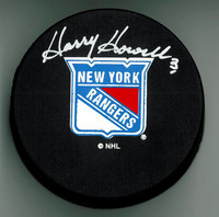 Harry Howell Autographed New York Rangers Puck