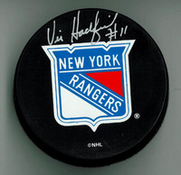 Vic Hadfield Autographed New York Rangers Puck