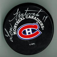 Lou Fontinato Autographed Montreal Canadiens Puck