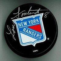Lou Fontinato Autographed New York Rangers Puck