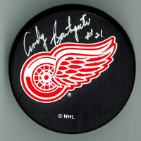 Andy Bathgate Autographed Detroit Red Wings Hockey Puck