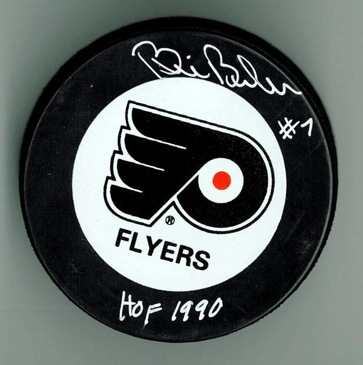 Bill Barber Autographed Hockey Puck w/ HOF #3 