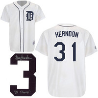Larry Herndon Autographed Detroit Tigers Nike Jersey