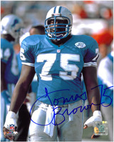 Lomas Brown Autographed Detroit Lions 8x10 Photo #3