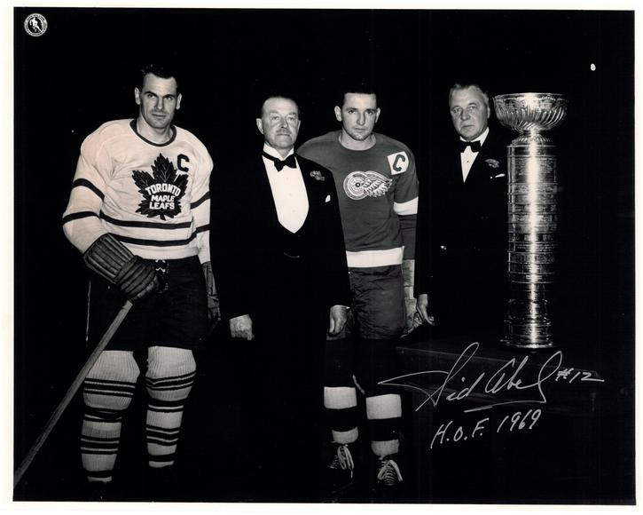 Sid Abel Autographed Detroit Red Wings 8x10 Photo #2