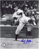 Bob Feller Autographed Cleveland Indians 8x10 Photo #9