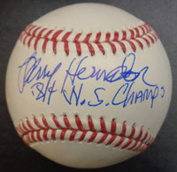 Larry Herndon Autographed Baseball - Official Major League Ball w/"84 WS Champs" Inscription