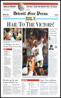"Hail to the Victors" 1989 Michigan Wolverines Free Press Poster