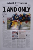 "1 And Only" 1997 Michigan Wolverines Free Press Poster