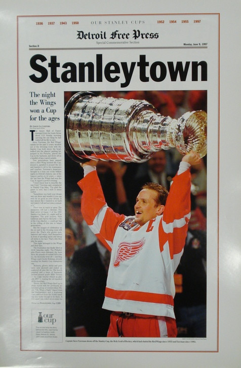 Stanleytown 1997 Detroit Red Wings Free Press Poster Detroit City Sports
