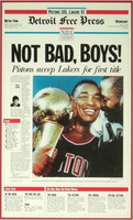 "Not Bad Boys" 1989 Detroit Pistons Free Press Poster