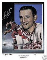 Sid Abel Autographed Detroit Red Wings 11x14 Lithograph