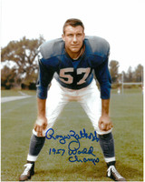Roger Zatkoff Autographed Detroit Lions 8x10 Photo #1 - Inscribed "1957 World Champs"